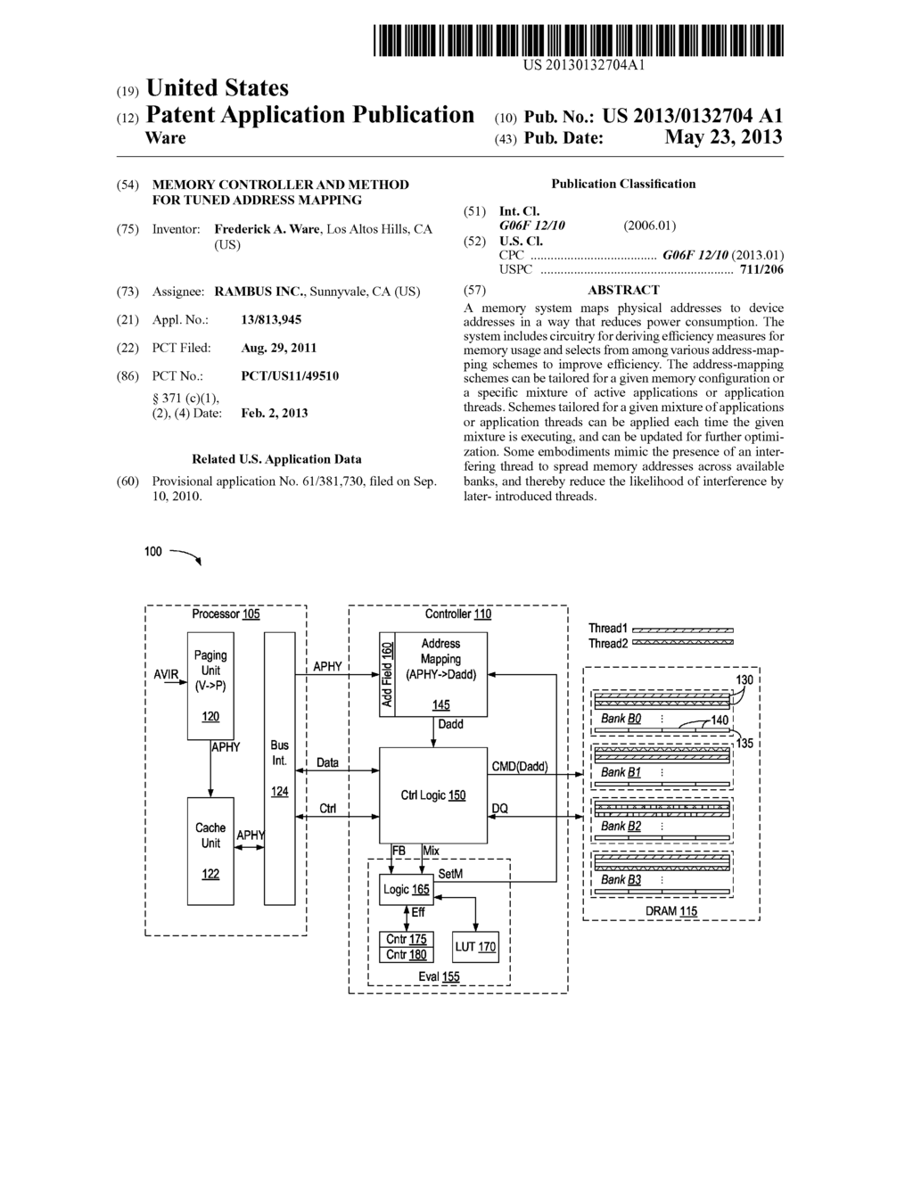 MEMORY CONTROLLER AND METHOD FOR TUNED ADDRESS MAPPING - diagram, schematic, and image 01