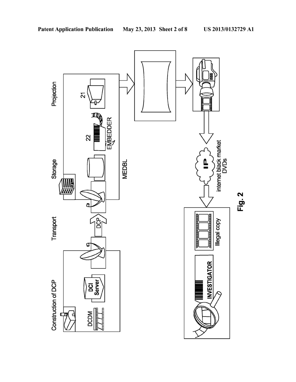 METHOD AND SYSTEM FOR PROTECTING BY WATERMARKING AGAINST NON-AUTHORISED     USE ORIGINAL AUDIO OR VIDEO DATA WHICH ARE TO BE PRESENTED - diagram, schematic, and image 03