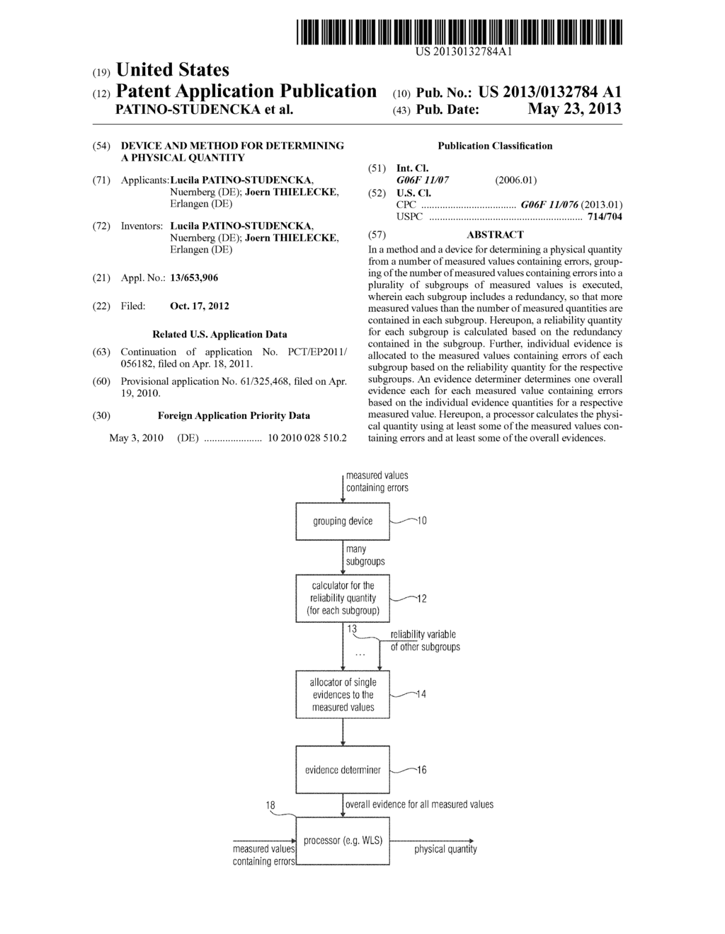 DEVICE AND METHOD FOR DETERMINING A PHYSICAL QUANTITY - diagram, schematic, and image 01