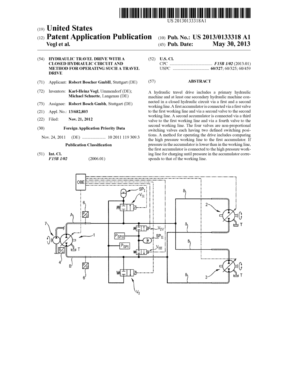 HYDRAULIC TRAVEL DRIVE WITH A CLOSED HYDRAULIC CIRCUIT AND METHOD FOR     OPERATING SUCH A TRAVEL DRIVE - diagram, schematic, and image 01