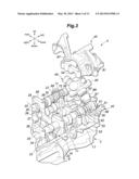 AUXILIARY DEVICE MOUNTING STRUCTURE FOR AN INTERNAL COMBUSTION ENGINE diagram and image