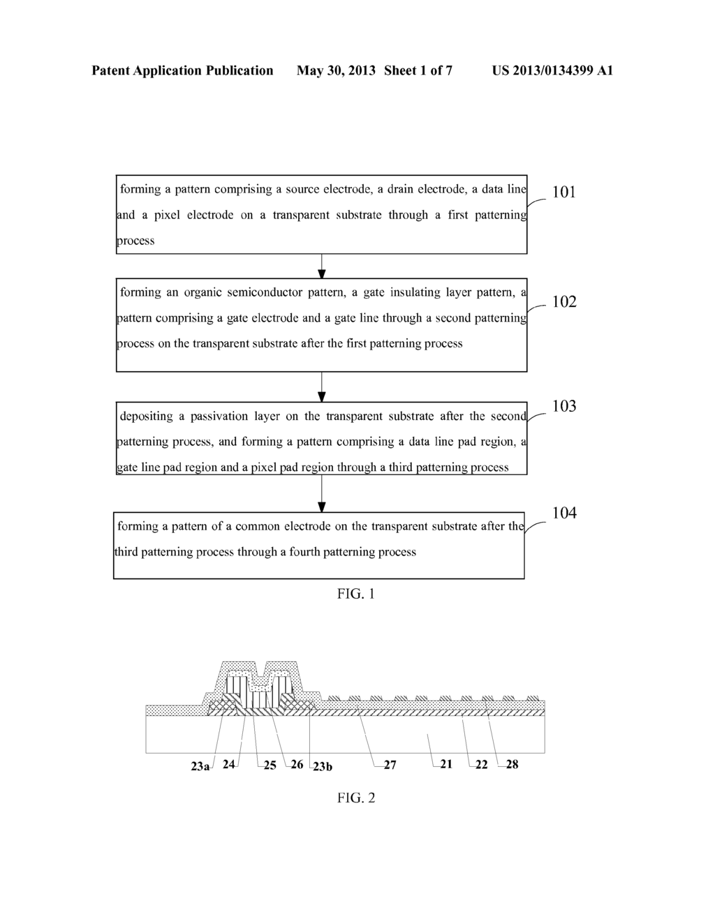 ORGANIC THIN FILM TRANSISTOR ARRAY SUBSTRATE AND METHOD FOR MANUFACTURING     THE SAME, AND DISPLAY DEVICE - diagram, schematic, and image 02