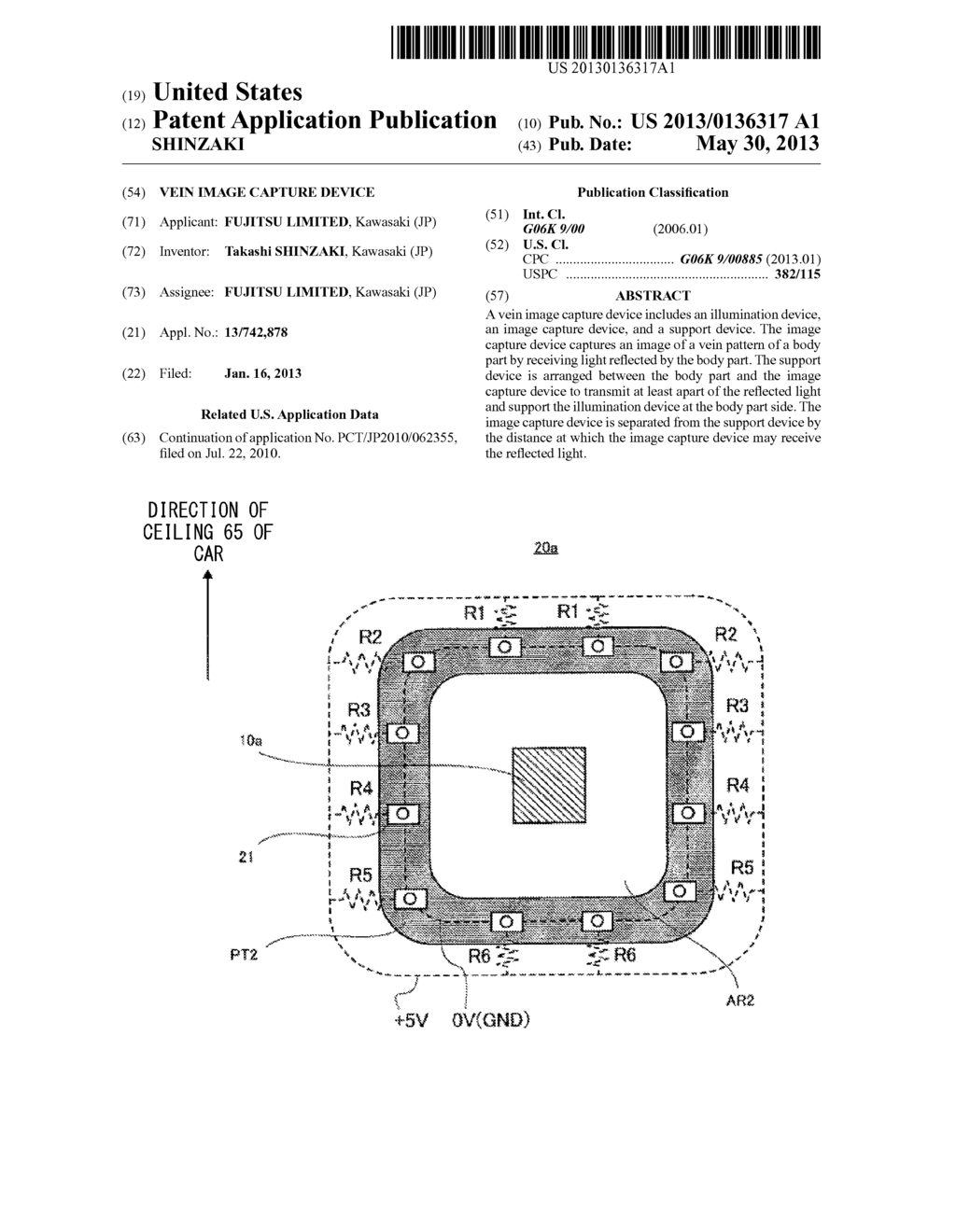 VEIN IMAGE CAPTURE DEVICE - diagram, schematic, and image 01