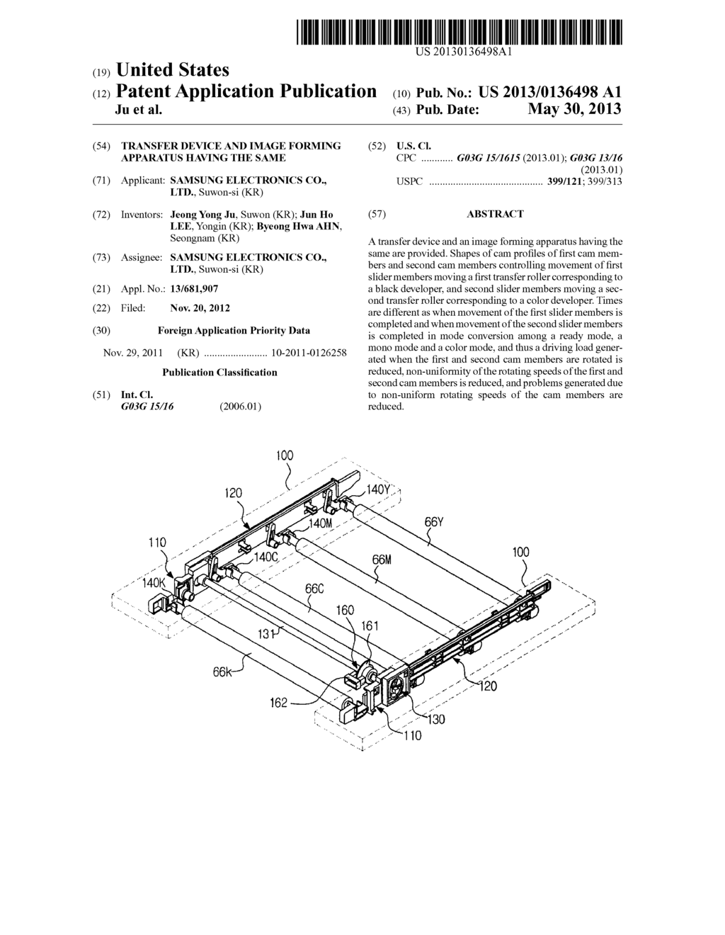 TRANSFER DEVICE AND IMAGE FORMING APPARATUS HAVING THE SAME - diagram, schematic, and image 01