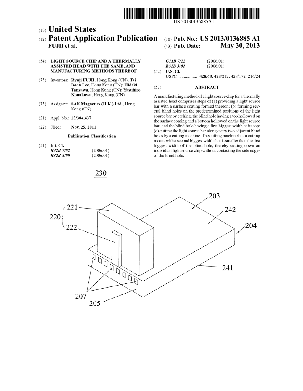 LIGHT SOURCE CHIP AND A THERMALLY ASSISTED HEAD WITH THE SAME, AND     MANUFACTURING METHODS THEREOF - diagram, schematic, and image 01