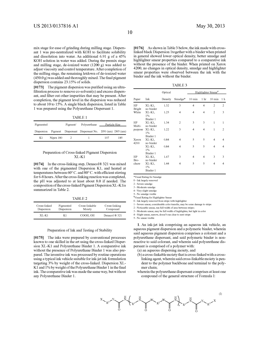 INK-JET INK COMPRISING CROSS-LINKED PIGMENT DISPERSION AND A POLYMERIC     BINDER - diagram, schematic, and image 11