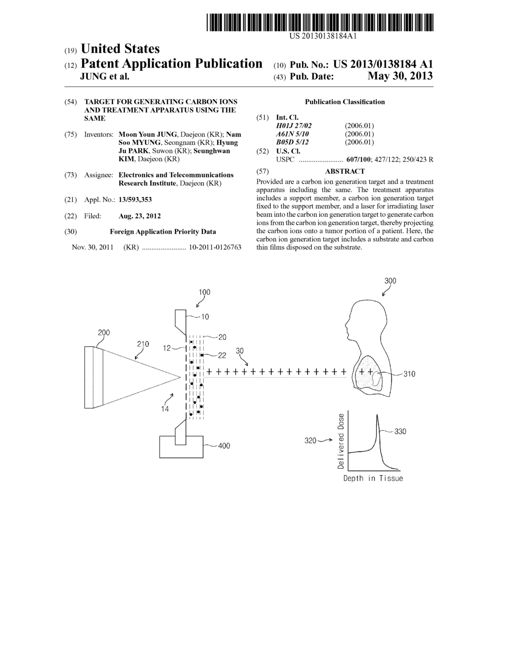 TARGET FOR GENERATING CARBON IONS AND TREATMENT APPARATUS USING THE SAME - diagram, schematic, and image 01