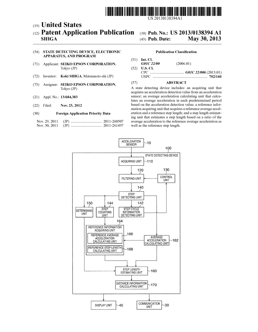 STATE DETECTING DEVICE, ELECTRONIC APPARATUS, AND PROGRAM - diagram, schematic, and image 01