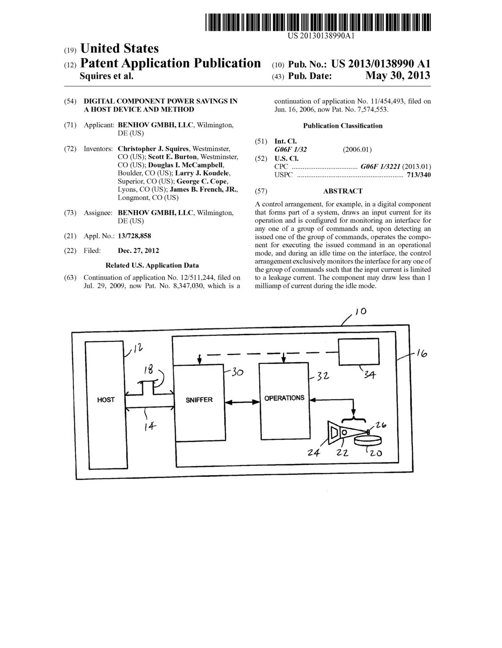 DIGITAL COMPONENT POWER SAVINGS IN A HOST DEVICE AND METHOD - diagram, schematic, and image 01