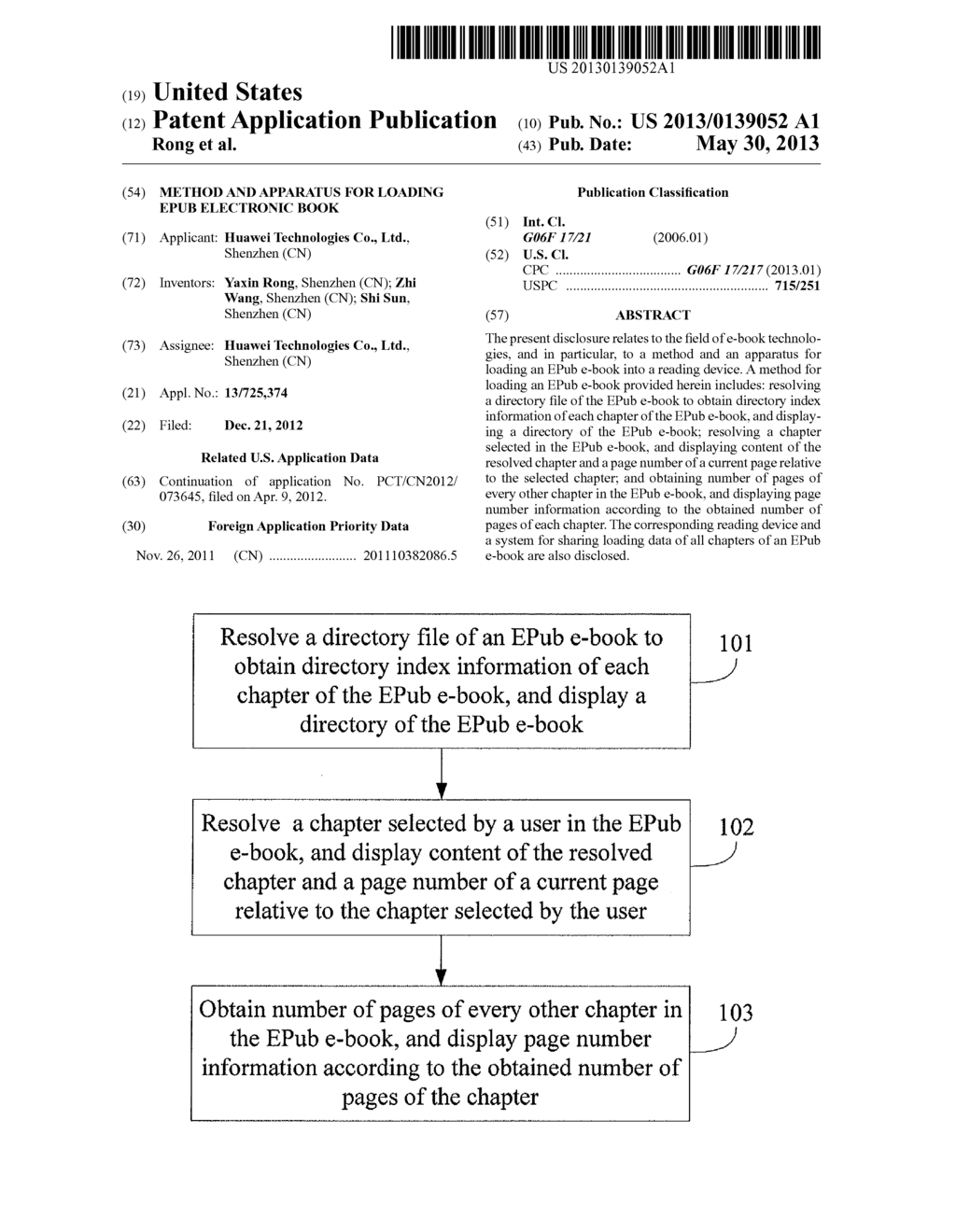 METHOD AND APPARATUS FOR LOADING EPUB ELECTRONIC BOOK - diagram, schematic, and image 01