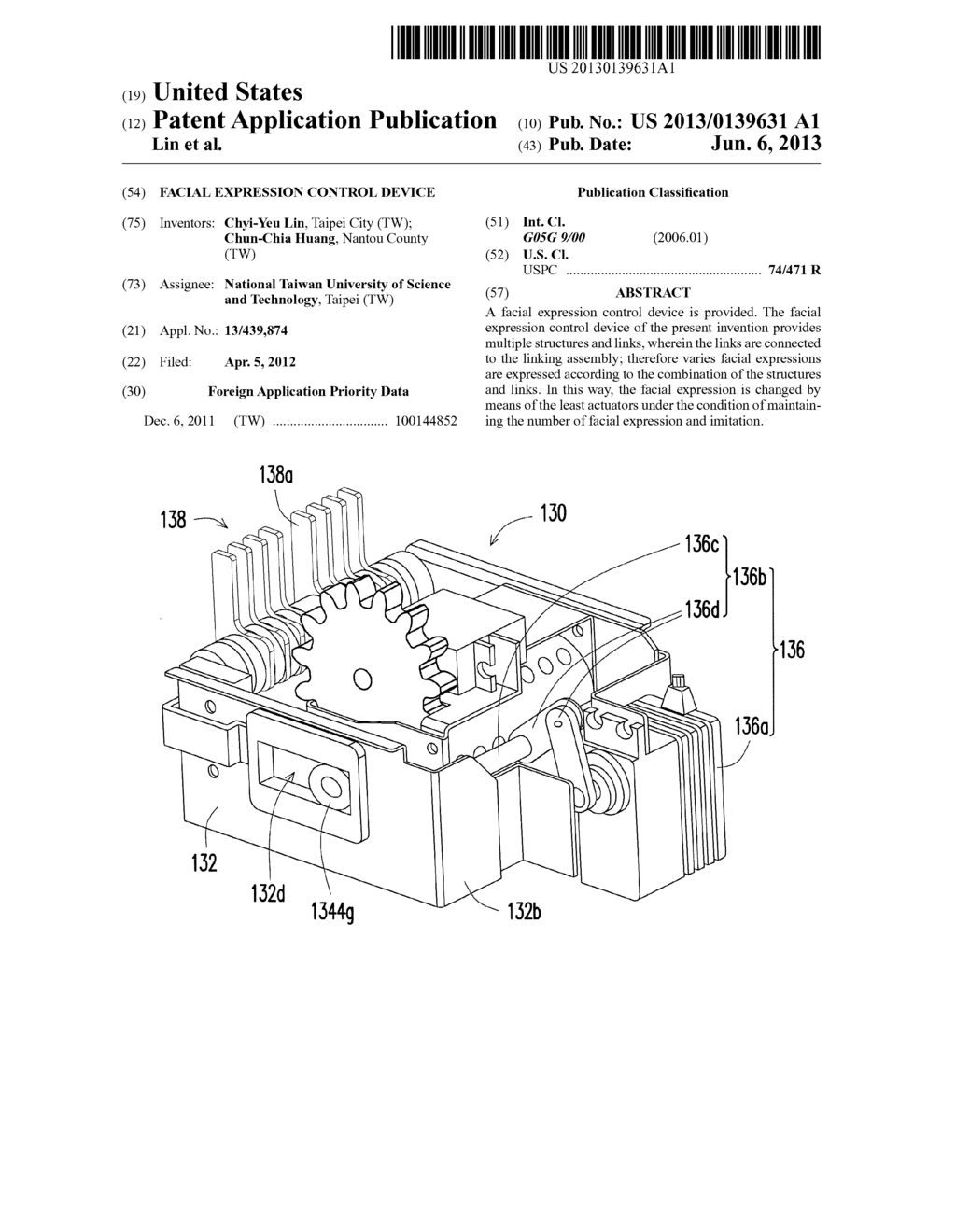 FACIAL EXPRESSION CONTROL DEVICE - diagram, schematic, and image 01