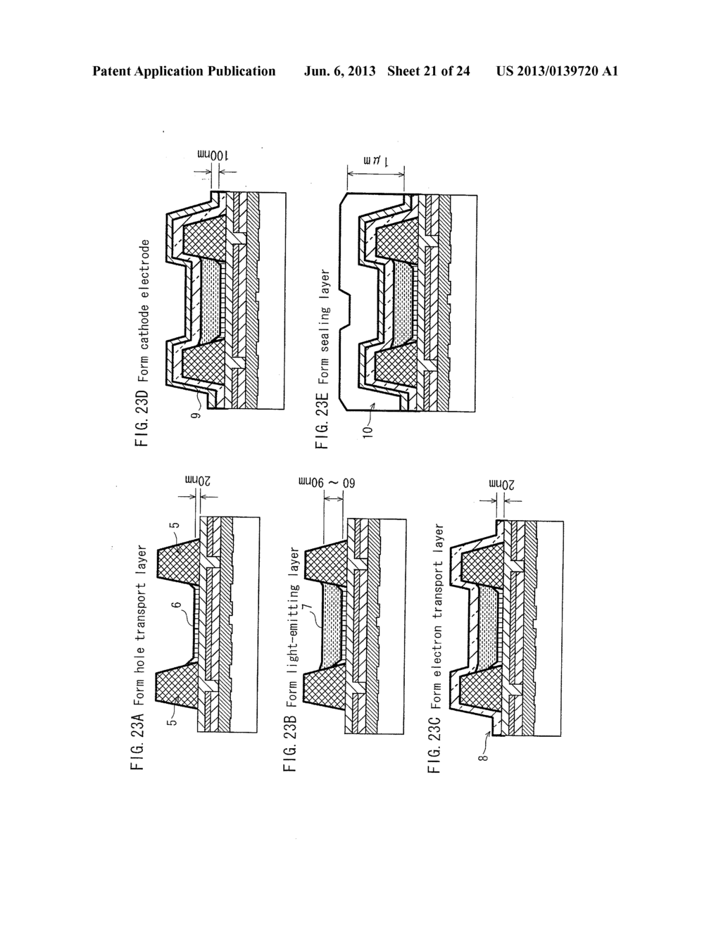 INK FOR ORGANIC LIGHT-EMITTING ELEMENT AND A METHOD FOR PRODUCING THE SAME - diagram, schematic, and image 22