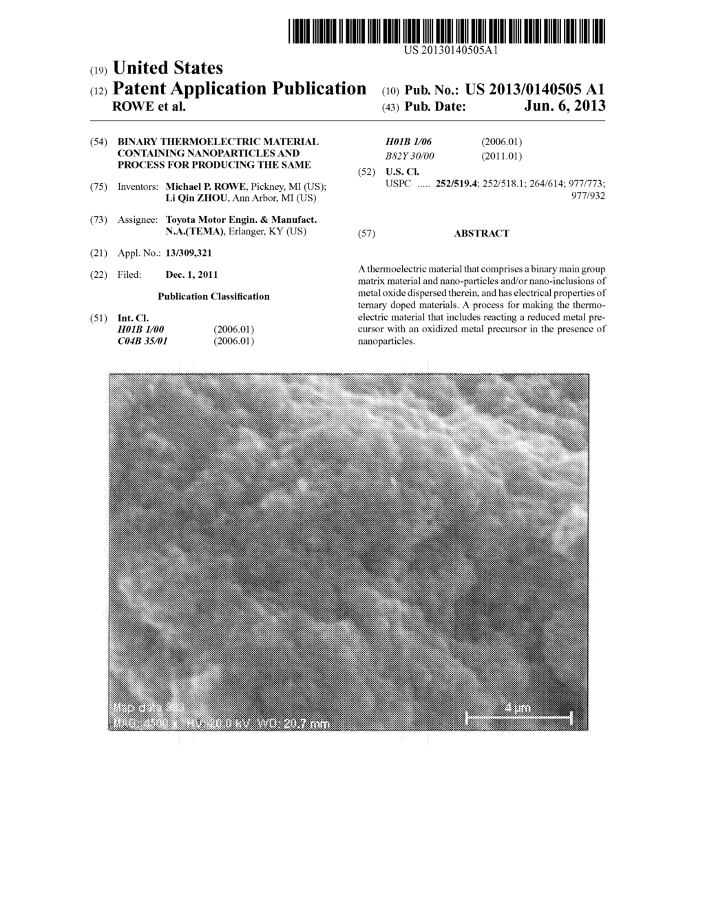 BINARY THERMOELECTRIC MATERIAL CONTAINING NANOPARTICLES AND PROCESS FOR     PRODUCING THE SAME - diagram, schematic, and image 01