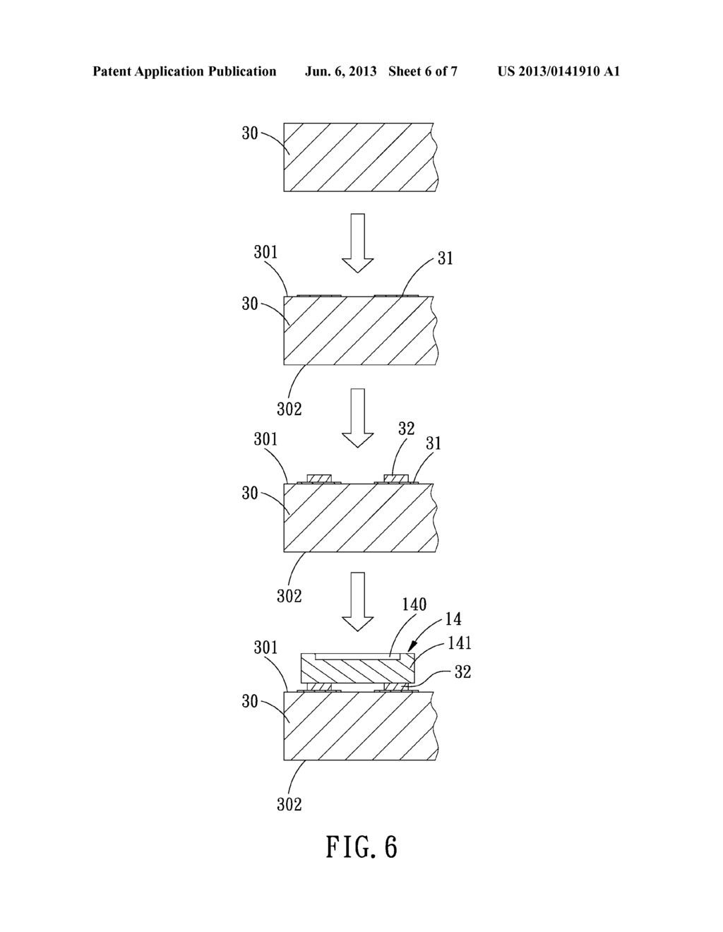 Method for assembling LEDs to a ceramic heat conductive piece and a     structure produced by the method - diagram, schematic, and image 07