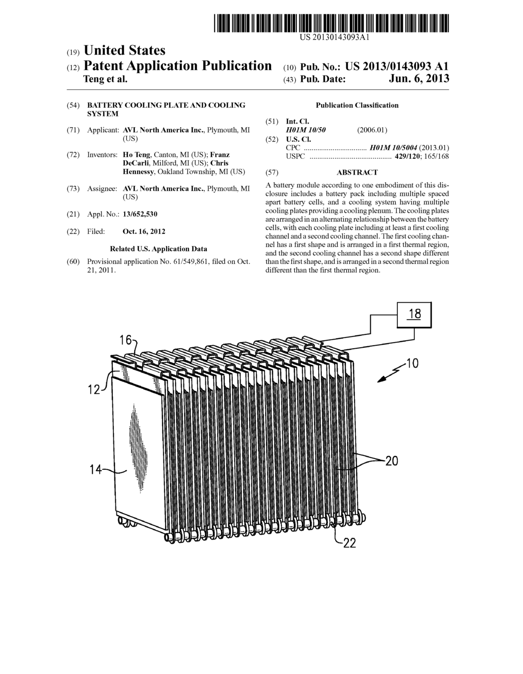 BATTERY COOLING PLATE AND COOLING SYSTEM - diagram, schematic, and image 01