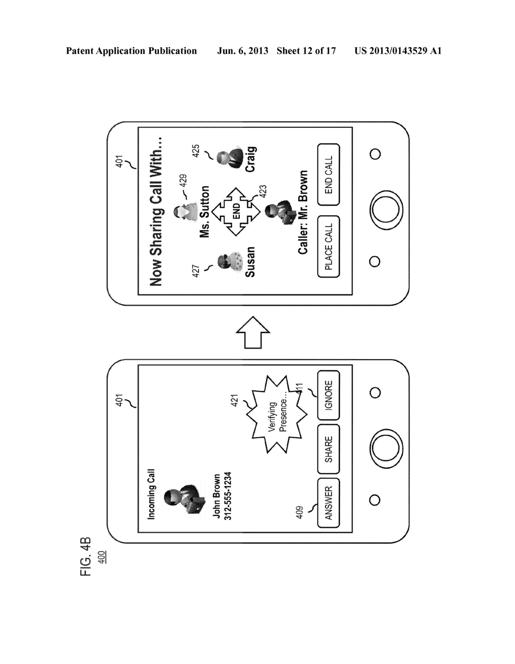 METHOD AND APPARATUS FOR SHARING A COMMUNICATION AMONG WIRELESS DEVICES - diagram, schematic, and image 13