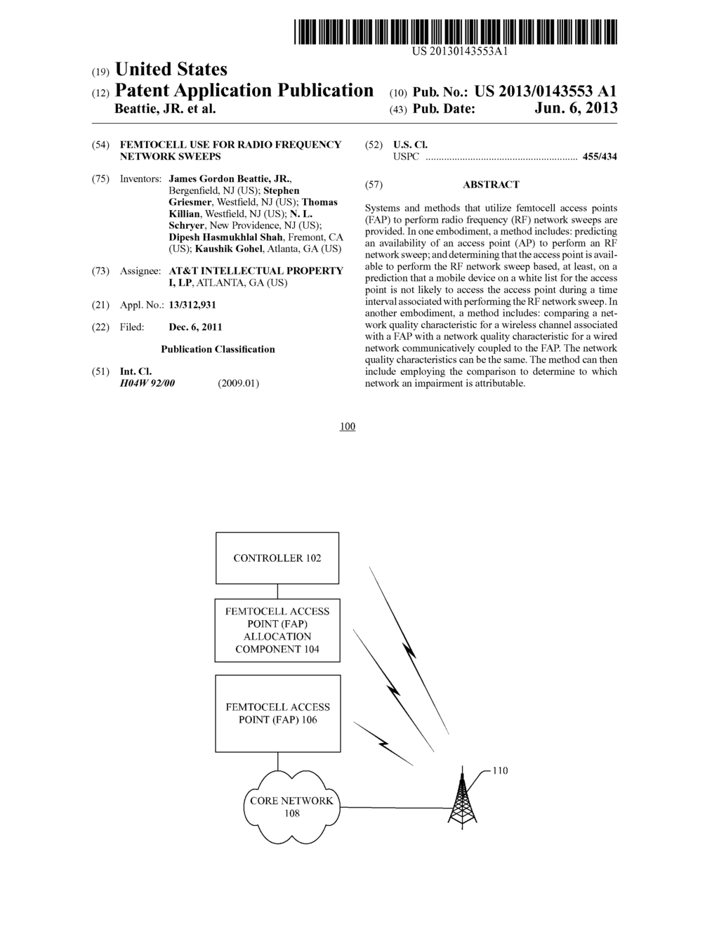 FEMTOCELL USE FOR RADIO FREQUENCY NETWORK SWEEPS - diagram, schematic, and image 01