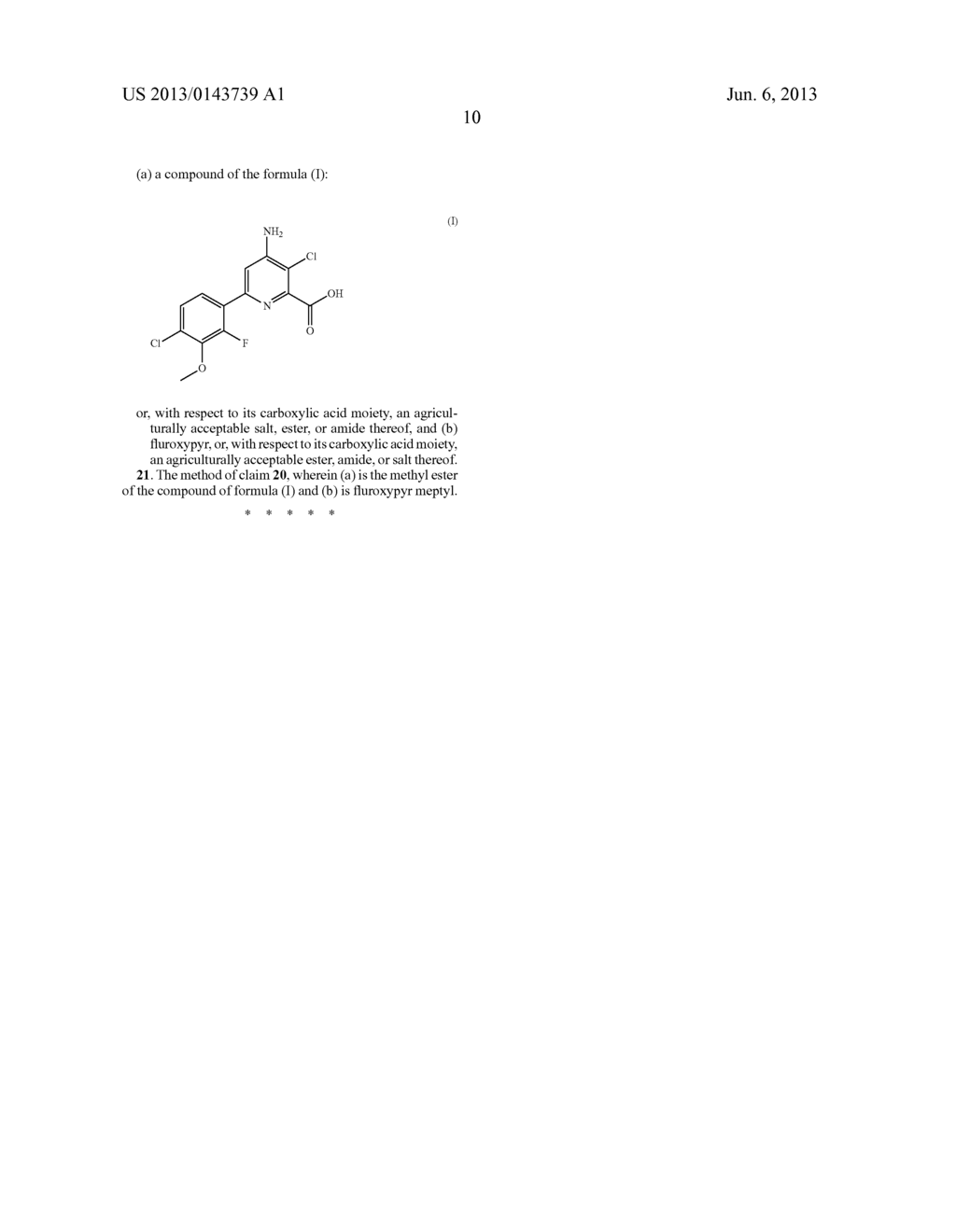 HERBICIDAL COMPOSITION CONTAINING     4-amino-3-chloro-6-(4-chloro-2-fluoro-3-methoxyphenyl)     pyridine-2-carboxylic acid or derivative thereof AND FLUROXYPYR or     derivatives thereof - diagram, schematic, and image 11