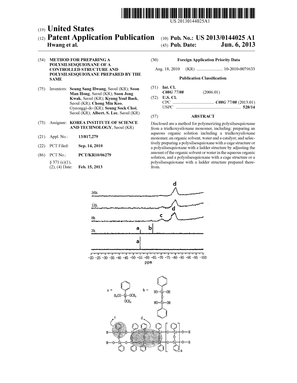 METHOD FOR PREPARING A POLYSILSESQUIOXANE OF A CONTROLLED STRUCTURE AND     POLYSILSESQUIOXANE PREPARED BY THE SAME - diagram, schematic, and image 01