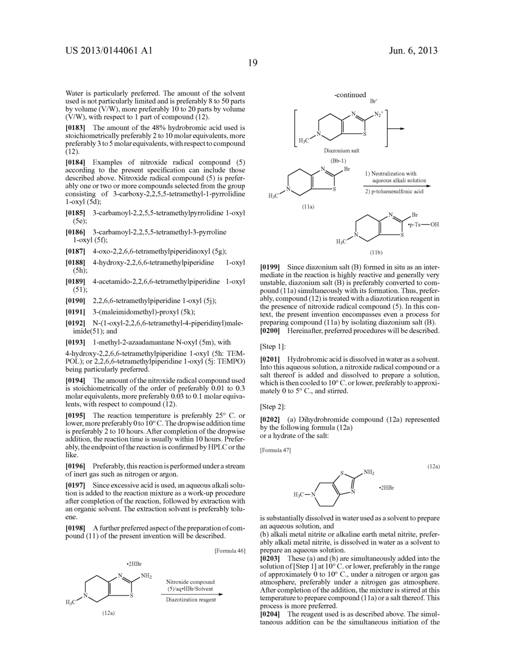 PROCESS FOR PREPARING A COMPOUND BY A NOVEL SANDMEYER-LIKE REACTION USING     A NITROXIDE RADICAL COMPOUND AS A REACTION CATALYST - diagram, schematic, and image 20