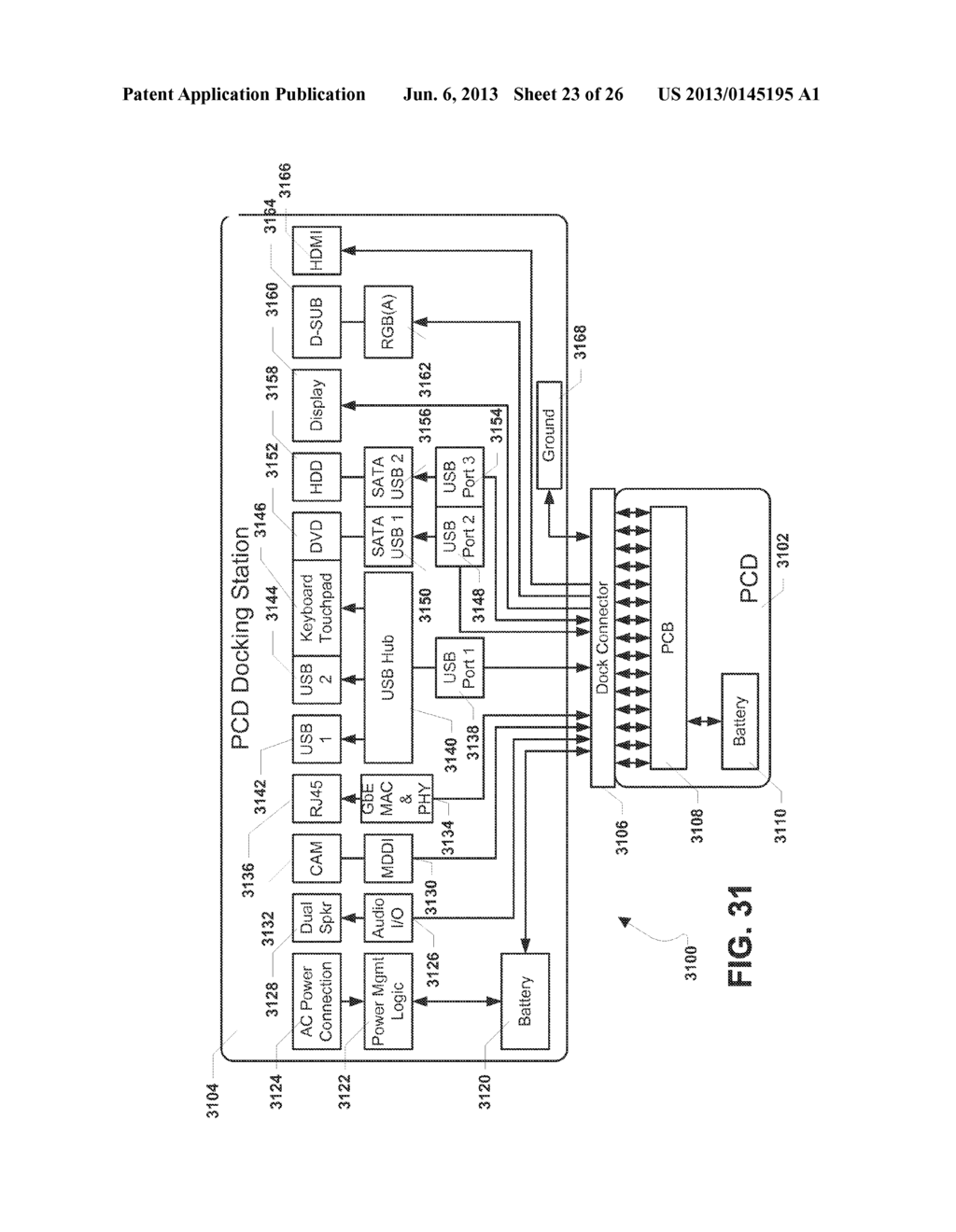 SYSTEM AND METHOD OF MANAGING POWER AT A PORTABLE COMPUTING DEVICE AND A     PORTABLE COMPUTING DEVICE DOCKING STATION - diagram, schematic, and image 24