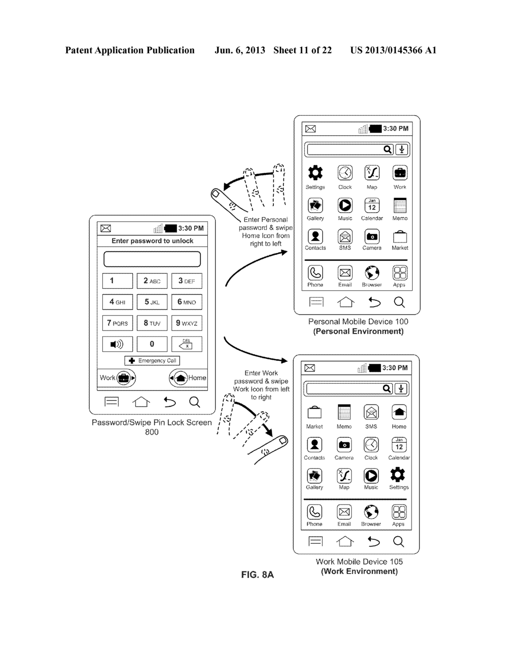 DISPLAYING APPLICATIONS OF A VIRTUAL MOBILE DEVICE IN A USER INTERFACE OF     A MOBILE DEVICE - diagram, schematic, and image 12