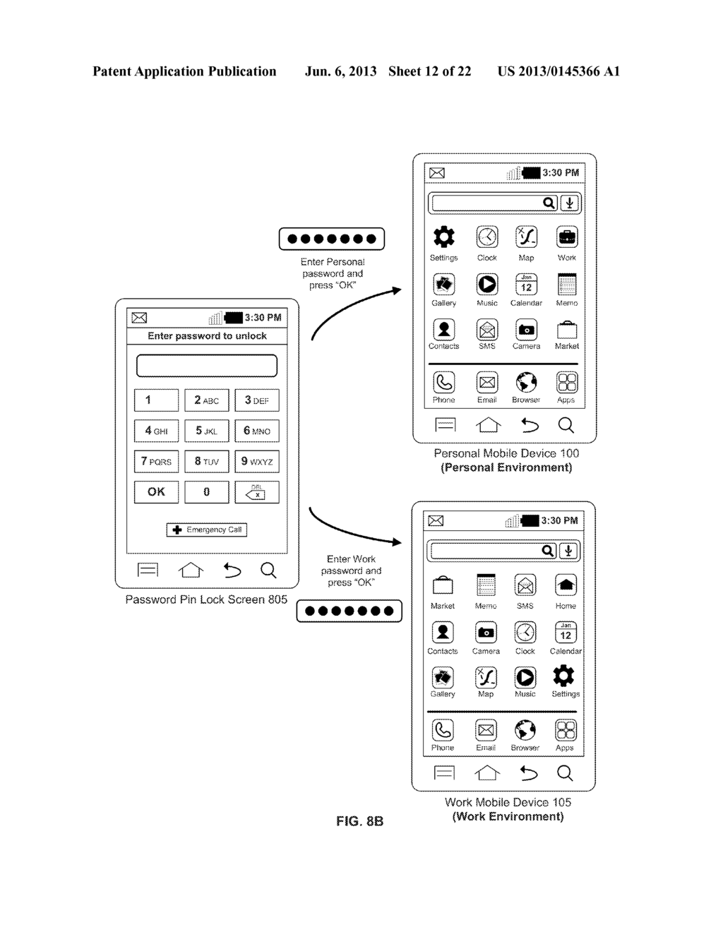 DISPLAYING APPLICATIONS OF A VIRTUAL MOBILE DEVICE IN A USER INTERFACE OF     A MOBILE DEVICE - diagram, schematic, and image 13