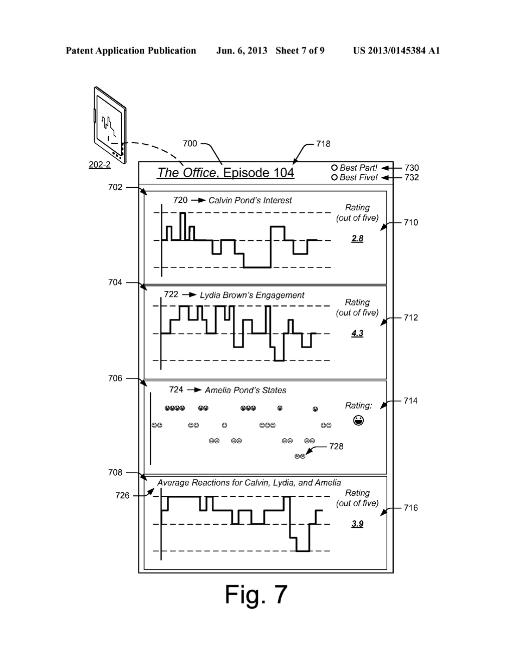 USER INTERFACE PRESENTING AN ANIMATED AVATAR PERFORMING A MEDIA REACTION - diagram, schematic, and image 08