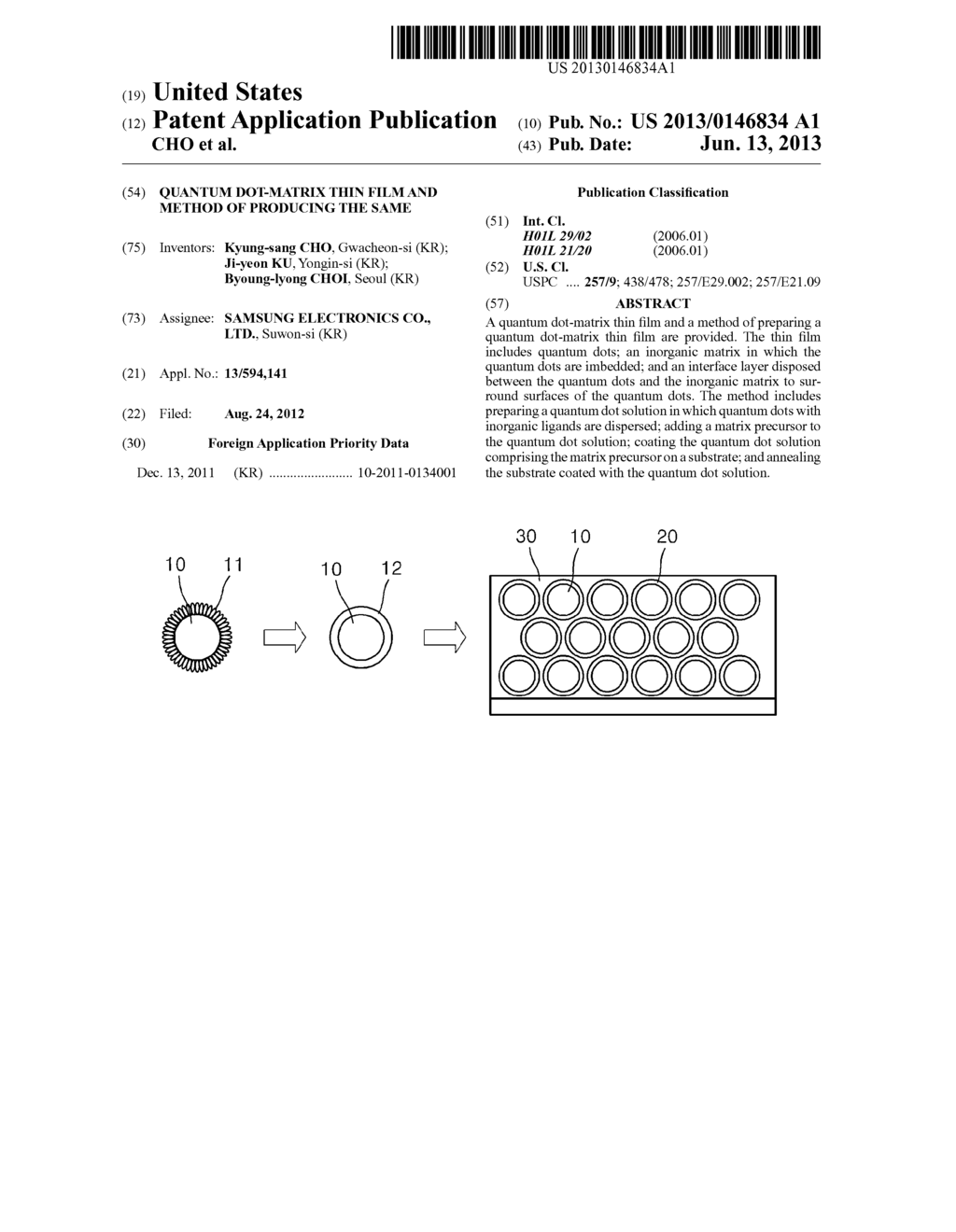 QUANTUM DOT-MATRIX THIN FILM AND METHOD OF PRODUCING THE SAME - diagram, schematic, and image 01