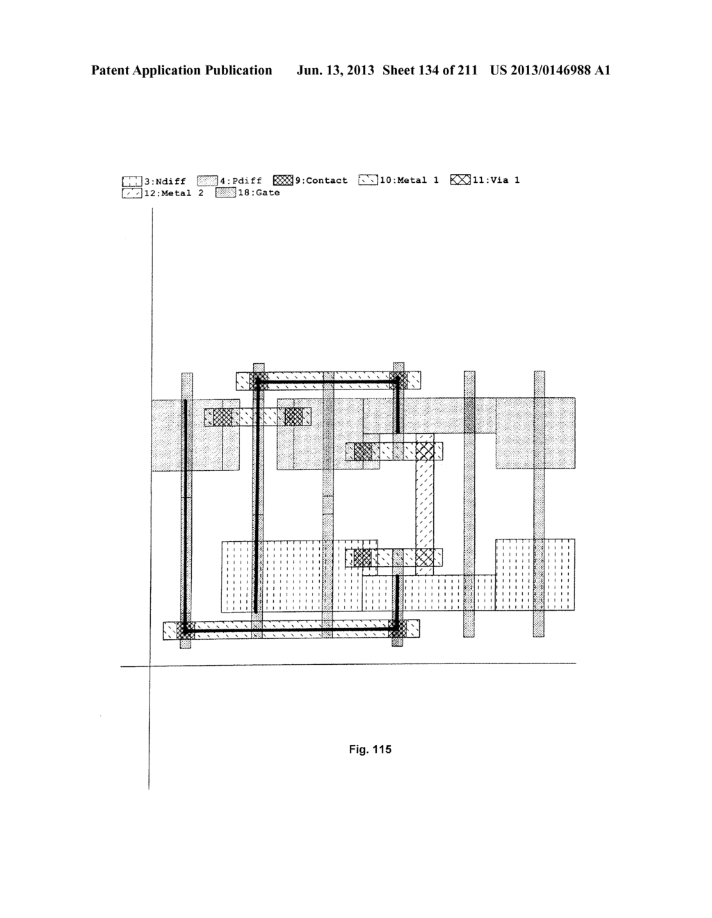 Integrated Circuit Including Cross-Coupled Transistors Having Gate     Electrodes Formed Within Gate Level Feature Layout Channels With Shared     Diffusion Regions on Opposite Sides of Two-Transistor-Forming Gate Level     Feature - diagram, schematic, and image 135