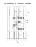 Integrated Circuit Including Cross-Coupled Transistors Having Gate     Electrodes Formed Within Gate Level Feature Layout Channels With Shared     Diffusion Regions on Opposite Sides of Two-Transistor-Forming Gate Level     Feature diagram and image