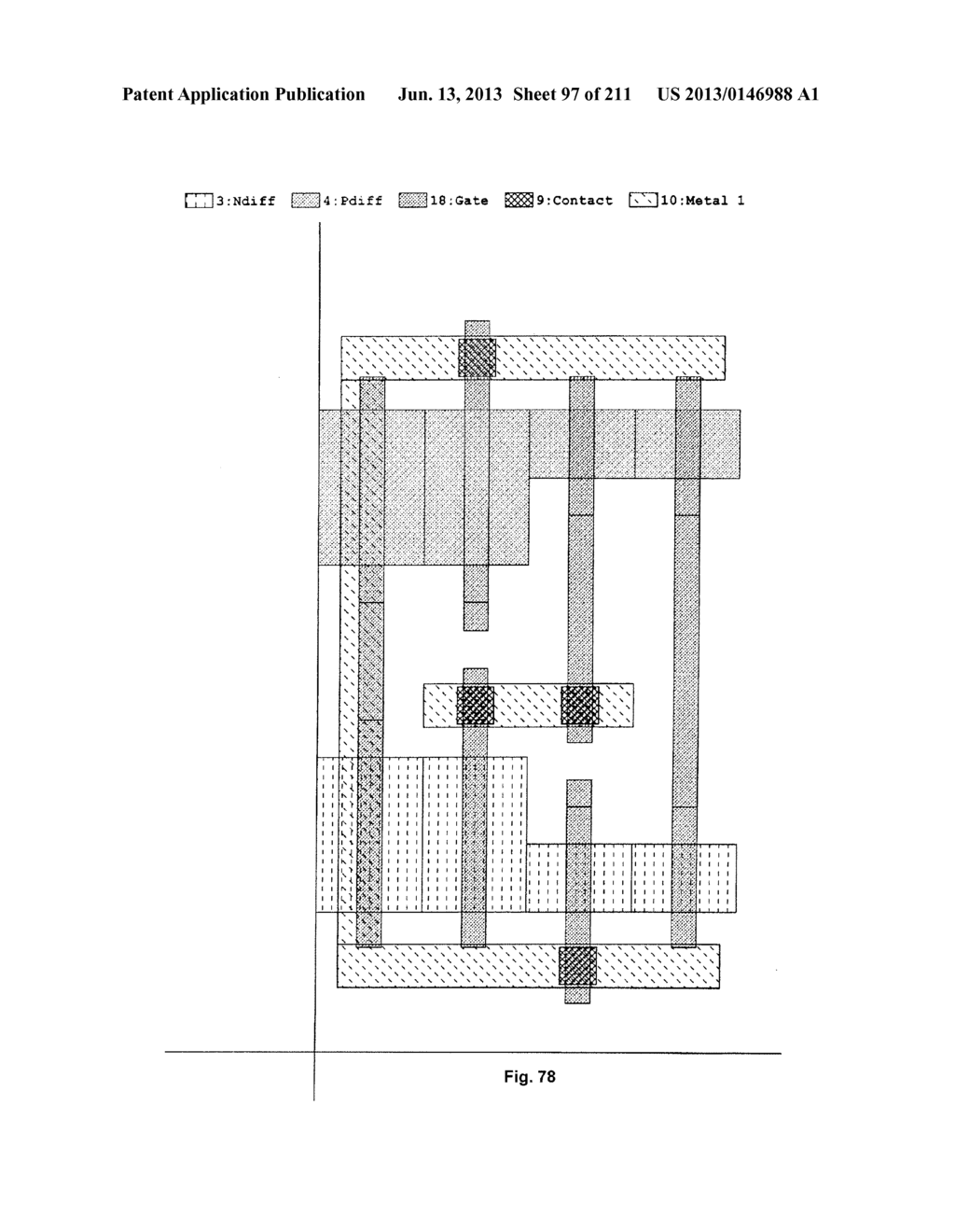 Integrated Circuit Including Cross-Coupled Transistors Having Gate     Electrodes Formed Within Gate Level Feature Layout Channels With Shared     Diffusion Regions on Opposite Sides of Two-Transistor-Forming Gate Level     Feature - diagram, schematic, and image 98