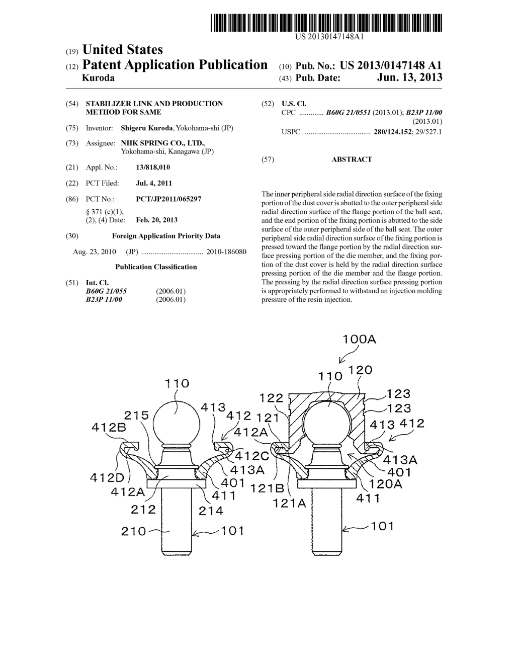 STABILIZER LINK AND PRODUCTION METHOD FOR SAME - diagram, schematic, and image 01