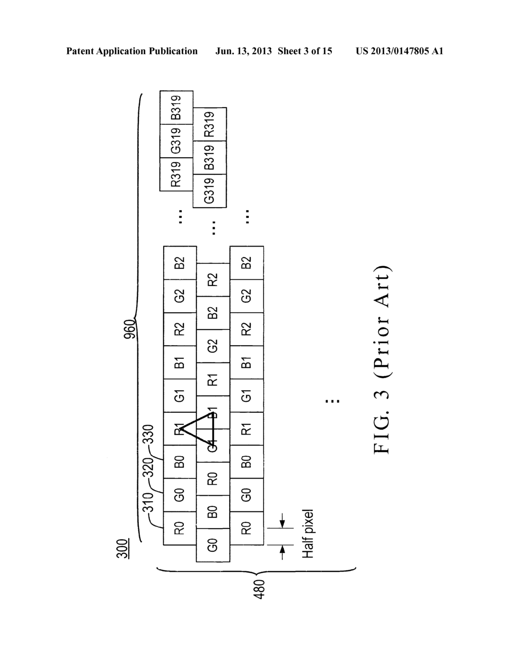 PIXEL DATA CONVERSION APPARATUS AND METHOD FOR DISPLAY WITH DELTA PANEL     ARRANGEMENT - diagram, schematic, and image 04