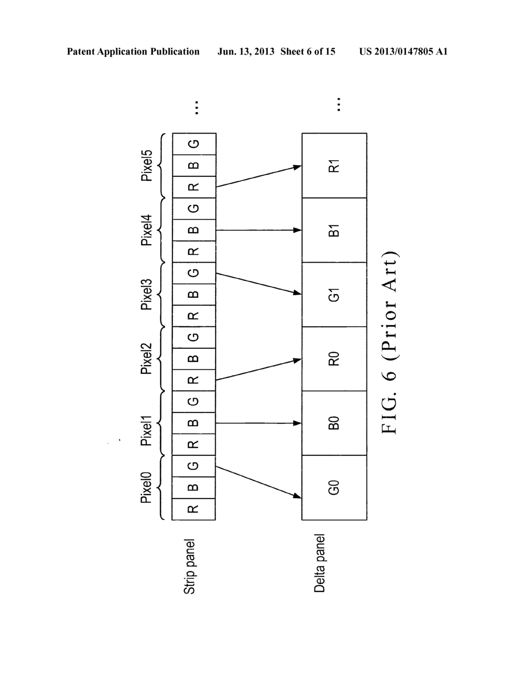 PIXEL DATA CONVERSION APPARATUS AND METHOD FOR DISPLAY WITH DELTA PANEL     ARRANGEMENT - diagram, schematic, and image 07