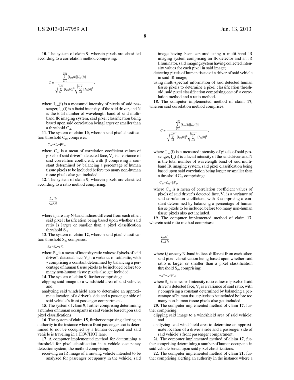 DETERMINING A PIXEL CLASSIFICATION THRESHOLD FOR VEHICLE OCCUPANCY     DETECTION - diagram, schematic, and image 17