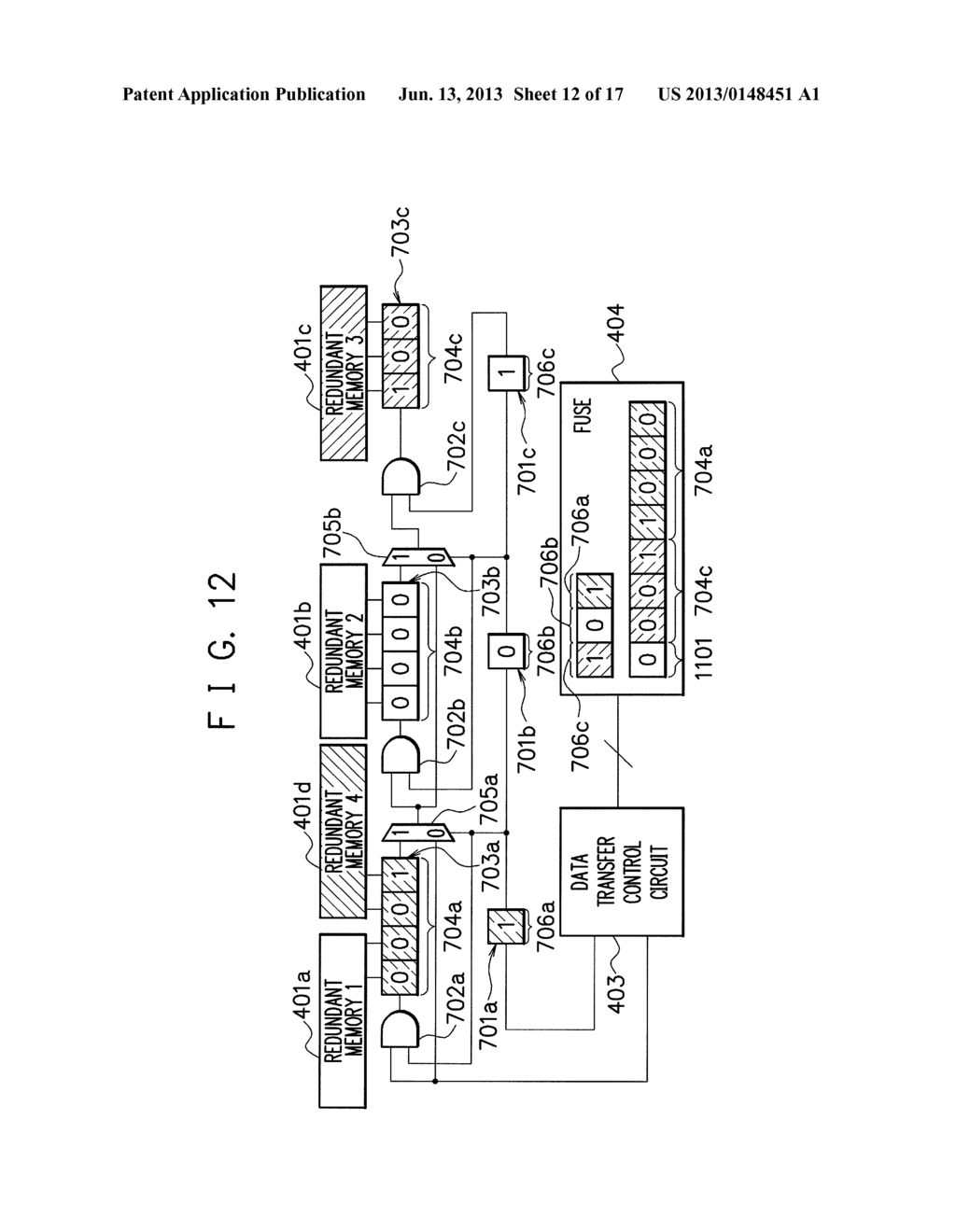 MEMORY DEVICE INCLUDING REDUNDANT MEMORY CELL BLOCK - diagram, schematic, and image 13