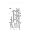 COMPONENT HAVING COOLING CHANNEL WITH HOURGLASS CROSS SECTION diagram and image