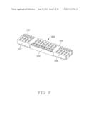 HERMAPHRODITIC BOARD TO BOARD CONNECTOR AND ASSEMBLY THEREOF WITH OFFSET     CONTACT ARRANGEMENT diagram and image