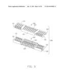 HERMAPHRODITIC BOARD TO BOARD CONNECTOR AND ASSEMBLY THEREOF WITH OFFSET     CONTACT ARRANGEMENT diagram and image