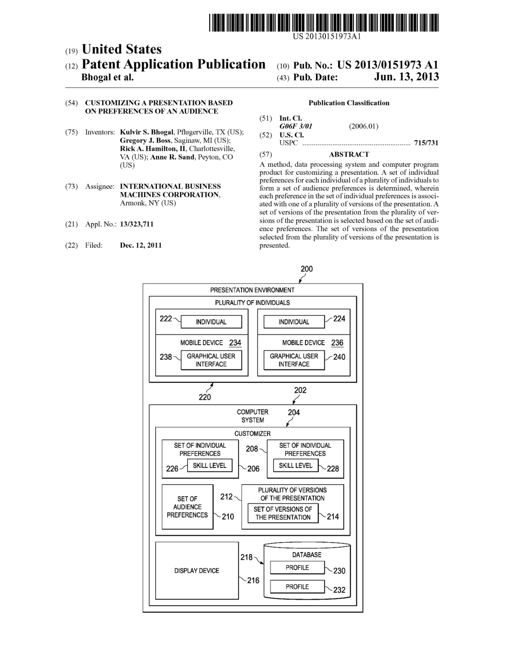 Customizing a Presentation Based on Preferences of an Audience - diagram, schematic, and image 01