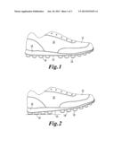 SHOE WITH PROTRUSIONS AND SECURING PORTIONS diagram and image