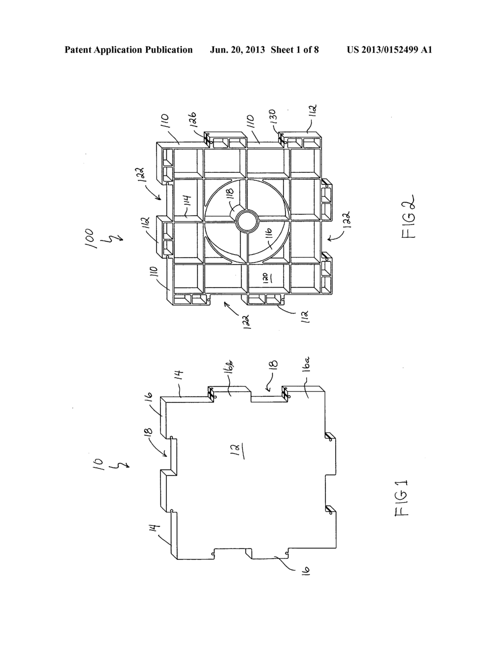 Water retention/detention structure formed from identical panels - diagram, schematic, and image 02