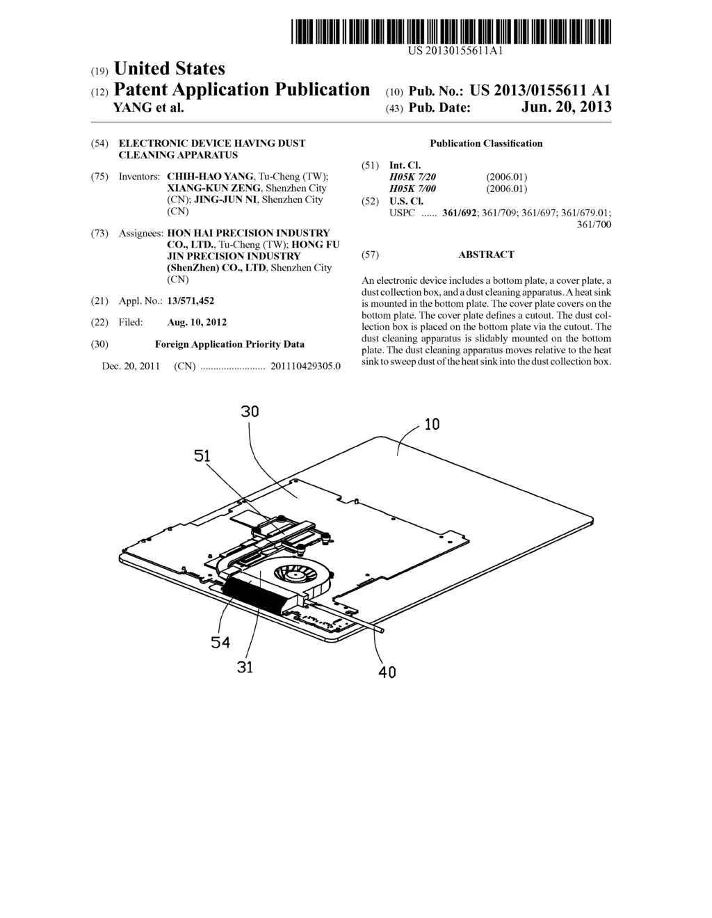 ELECTRONIC DEVICE HAVING DUST CLEANING APPARATUS - diagram, schematic, and image 01