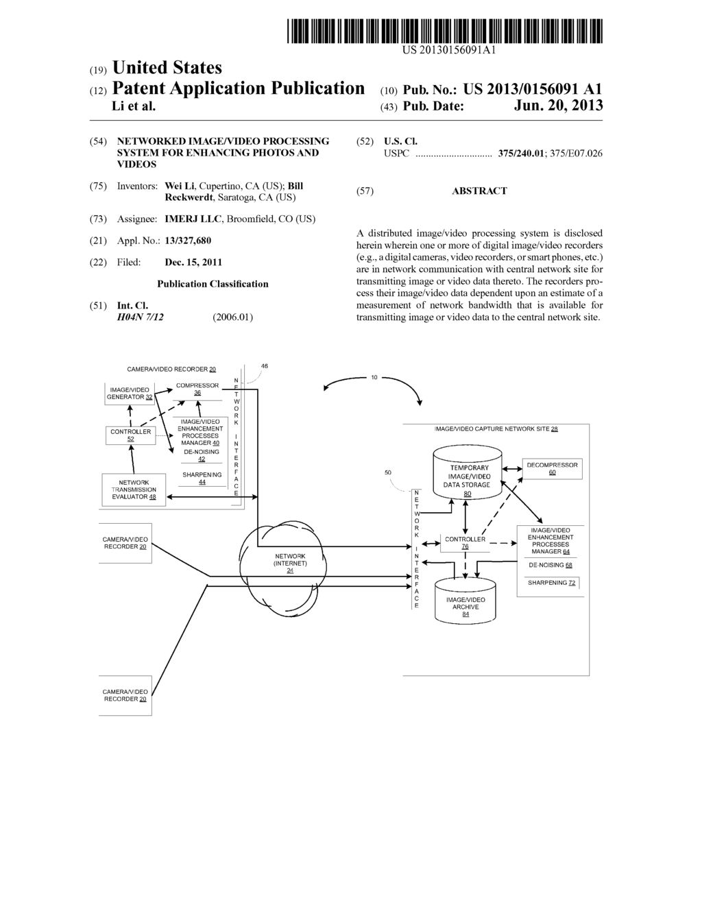 NETWORKED IMAGE/VIDEO PROCESSING SYSTEM FOR ENHANCING PHOTOS AND VIDEOS - diagram, schematic, and image 01