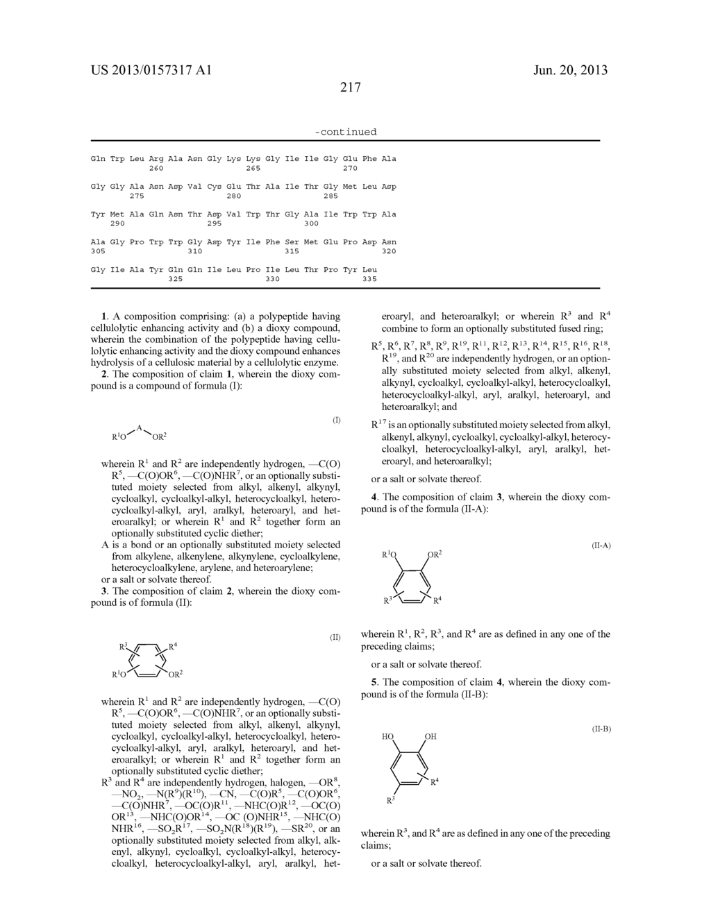 Compositions Comprising A Polypeptide Having Cellulolytic Enhancing     Activity And A Dioxy Compound And Uses Thereof - diagram, schematic, and image 254