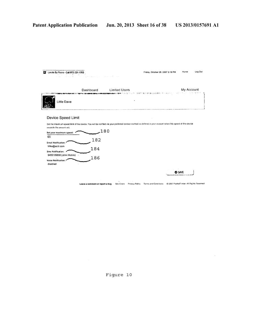 SYSTEM AND METHOD FOR CREATING AND MANAGING A PERSONALIZED WEB INTERFACE     FOR MONITORING LOCATION INFORMATION ON INDIVIDUALS AND OBJECTS USING     TRACKING DEVICES - diagram, schematic, and image 17