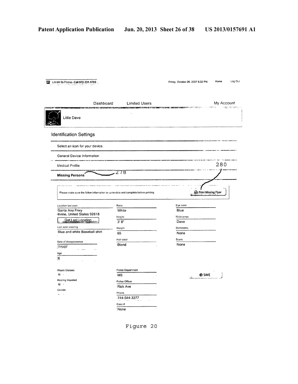 SYSTEM AND METHOD FOR CREATING AND MANAGING A PERSONALIZED WEB INTERFACE     FOR MONITORING LOCATION INFORMATION ON INDIVIDUALS AND OBJECTS USING     TRACKING DEVICES - diagram, schematic, and image 27