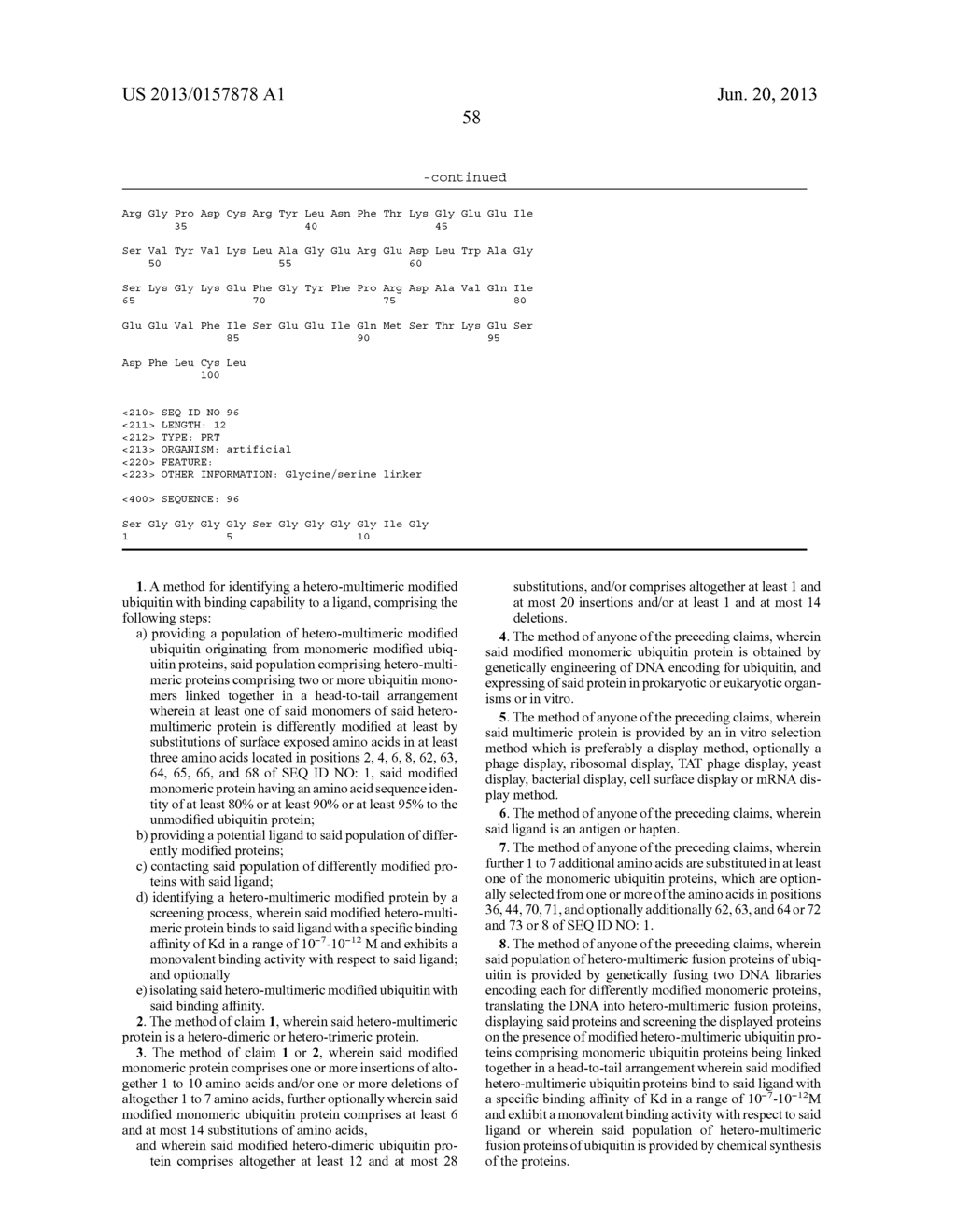 METHOD FOR IDENTIFYING HETERO-MULTIMERIC MODIFIED UBIQUITIN PROTEINS WITH     BINDING CAPABILITY TO LIGANDS - diagram, schematic, and image 88