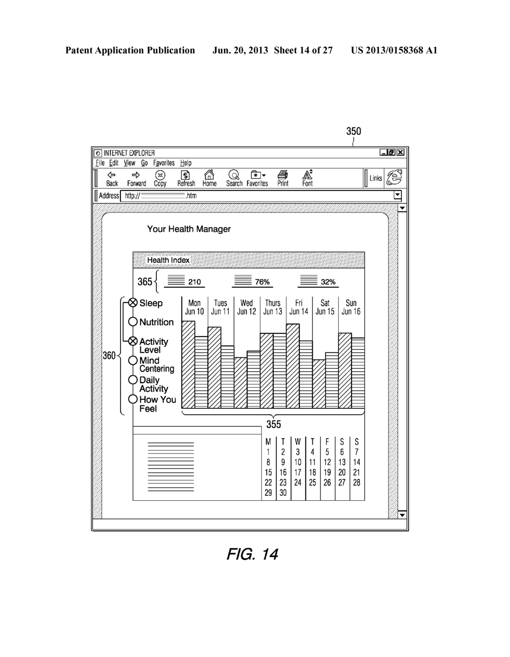 SYSTEM FOR MONITORING AND MANAGING BODY WEIGHT AND OTHER PHYSIOLOGICAL     CONDITIONS INCLUDING ITERATIVE AND PERSONALIZED PLANNING, INTERVENTION     AND REPORTING CAPABILITY - diagram, schematic, and image 15